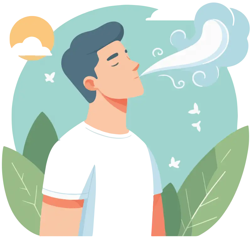 Illustration representing calm breathing and nervous system regulation